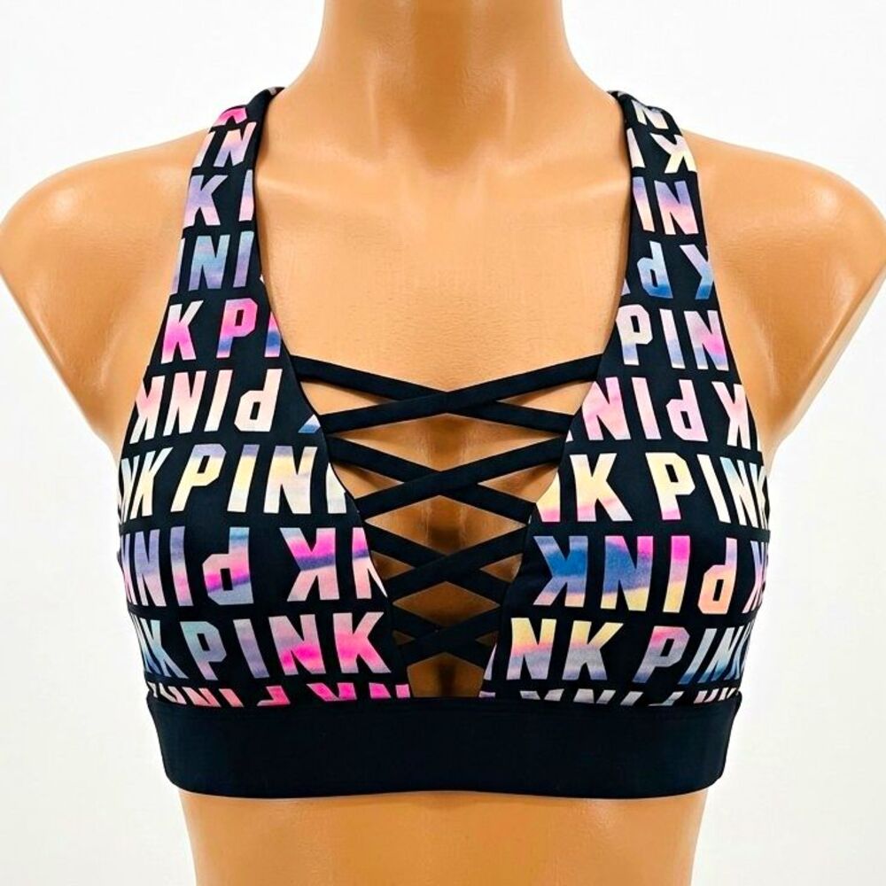 PINK Victoria's Secret Ultimate Unlined Wireless Pullover Sports Bra Small  Logo